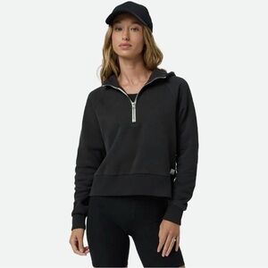 Vuori Women's Restore Half Zip Hoodie Washed Black Size Large